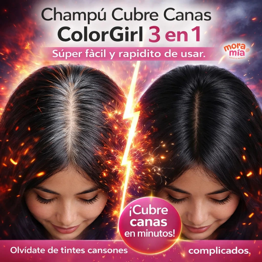 Champú Cubre Canas 3 en 1 ColorGirl™️ Adiós Canas en 15min FÁCIL Y RÁPIDO.